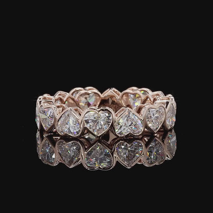 5.33 Ct Heart Shape Eternity  Band Ring With Engagement Ring