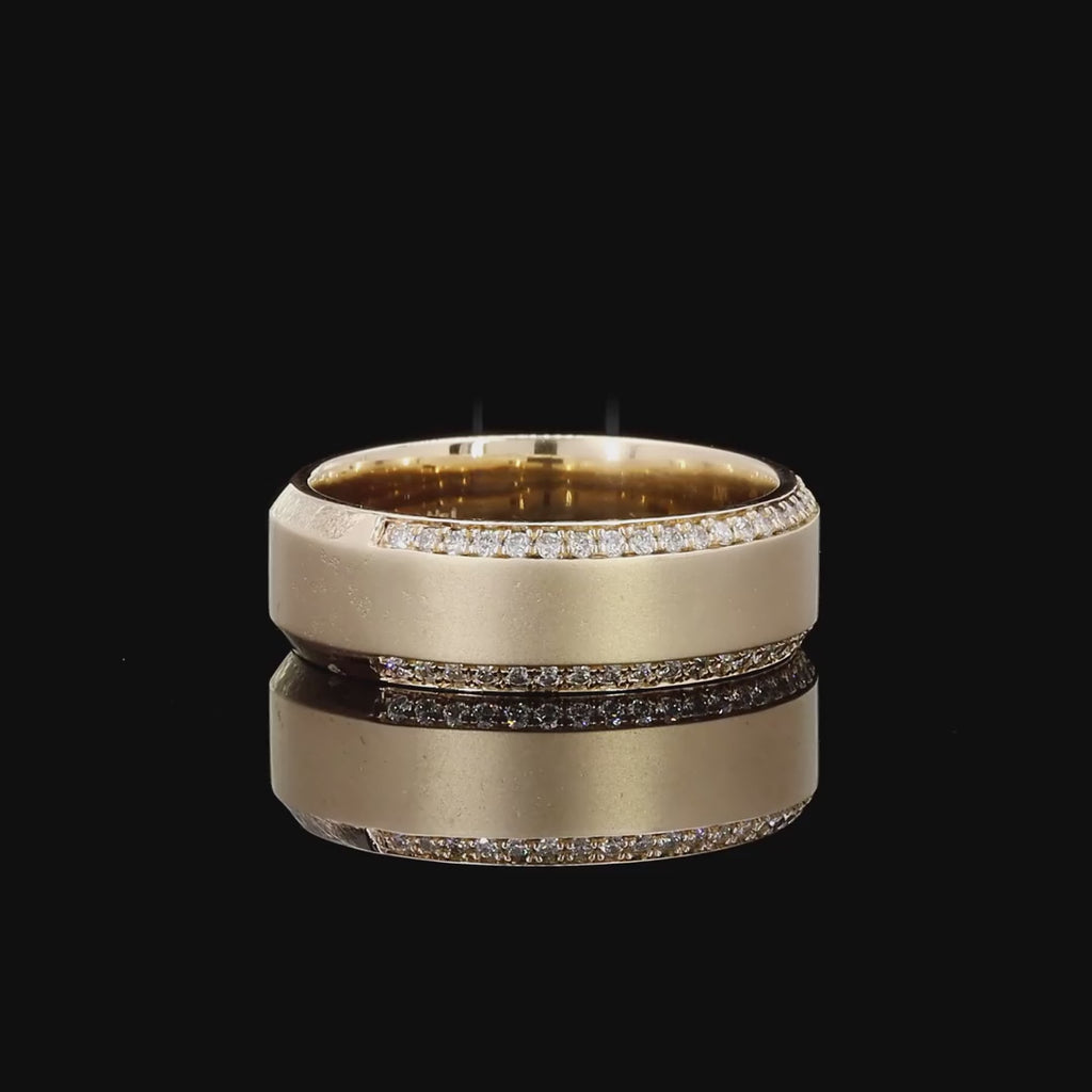 0.47 Ct Yellow Gold Diamond Wedding Band Ring Anniversary Natural Round