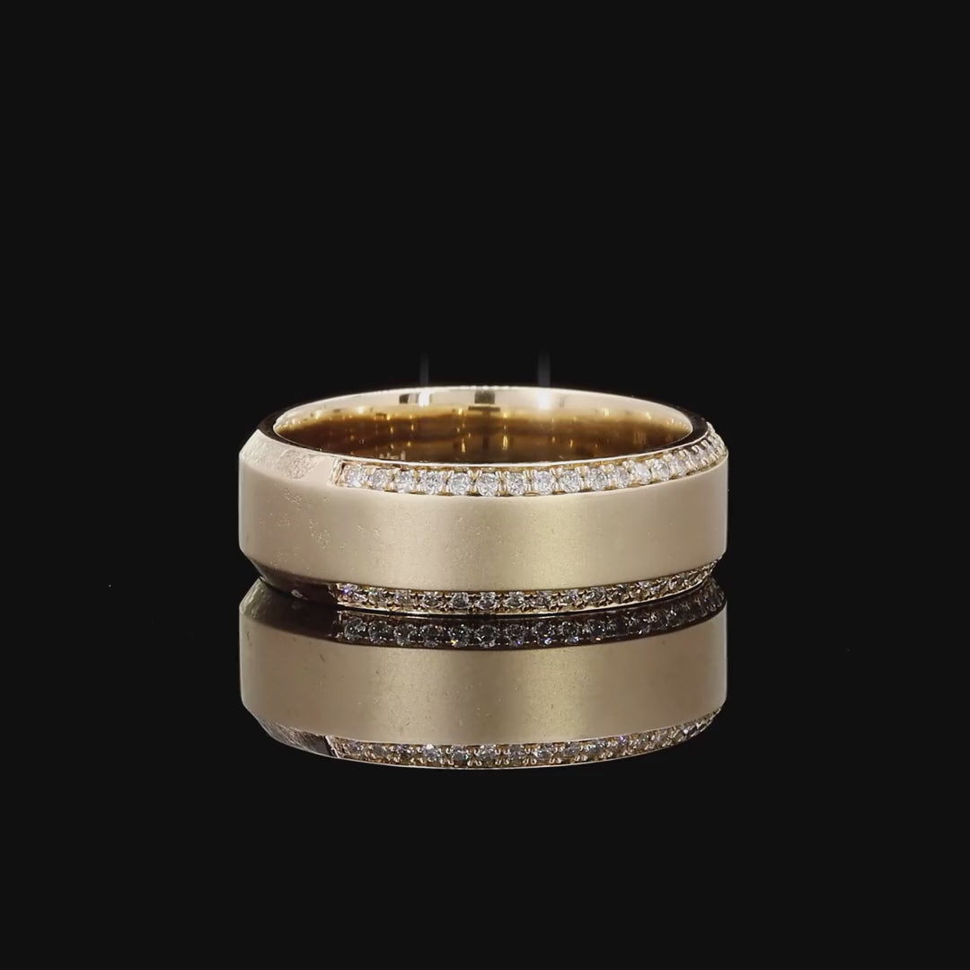 0.47 Ct Yellow Gold Diamond Wedding Band Ring Anniversary Natural Round