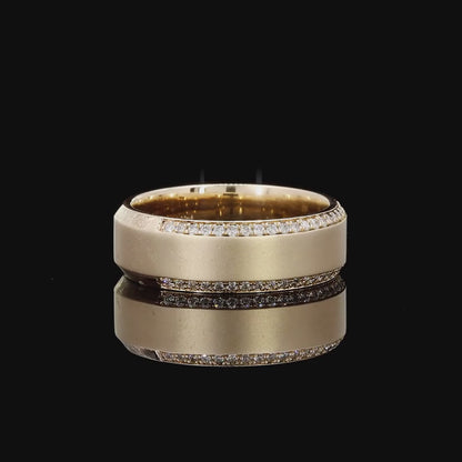 0.47 Ct Yellow Gold Diamond Wedding Band Ring Anniversary Natural Round