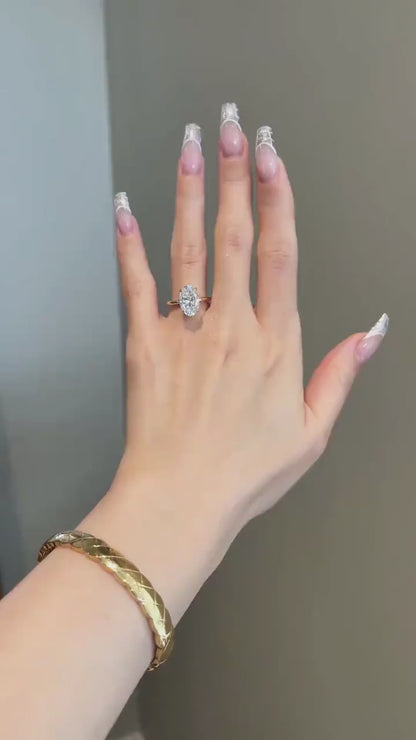 4.10 Ct Carat Oval Diamond Engagement Ring
