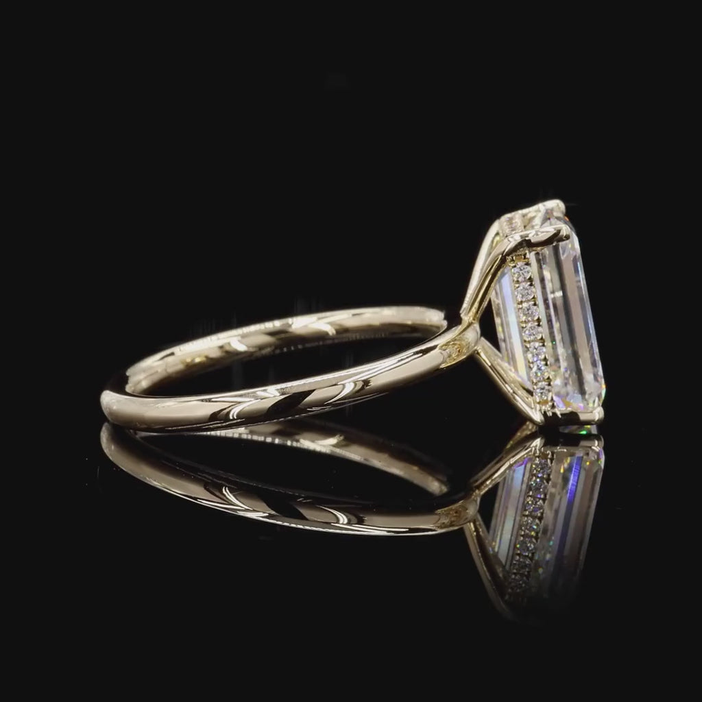 4.52 Ct Emerald Solitaire Lab Diamond Engagement Ring