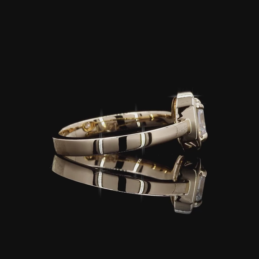 0.53 Ct ASSCHER SOLITAIRE DIAMOND ENGAGEMENT RING