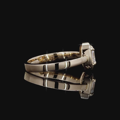 0.53 Ct ASSCHER SOLITAIRE DIAMOND ENGAGEMENT RING