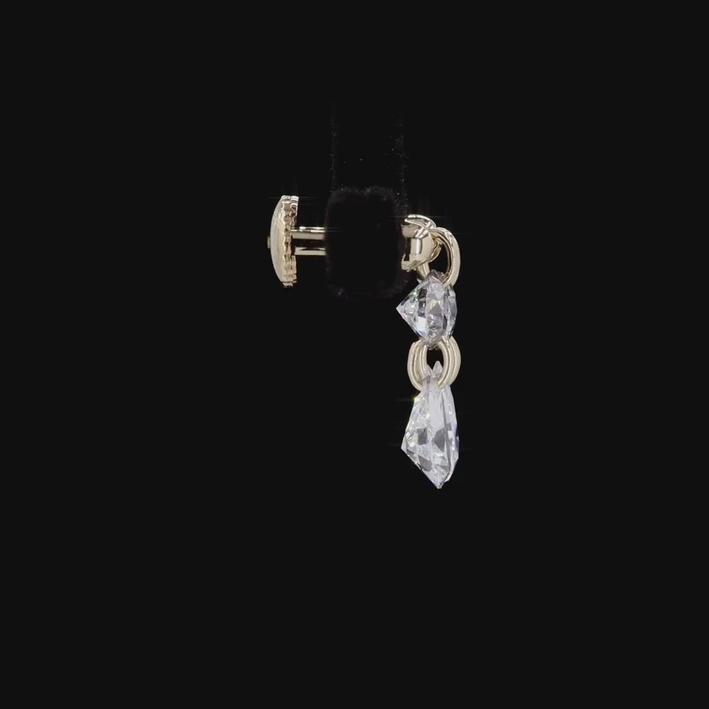 1.82 Ct Lab Grown Diamond Two Stone Fashion Earrings
