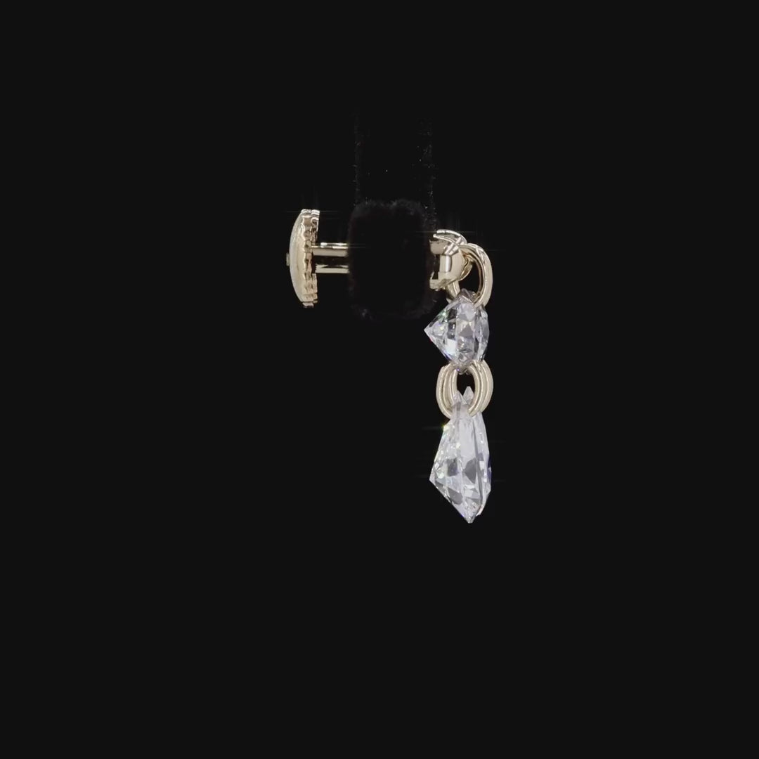1.82 Ct Lab Grown Diamond Two Stone Fashion Earrings