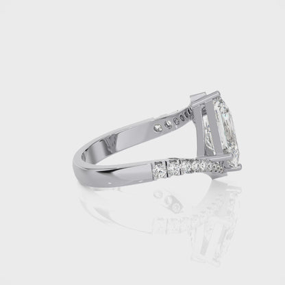 3.31 Ct Semi-Mount By-Pass Ring Engagement & Wedding Rings