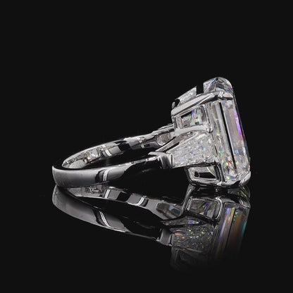 14.05 Ct Emerald cut ring large, Emerald cut Engagement Ring