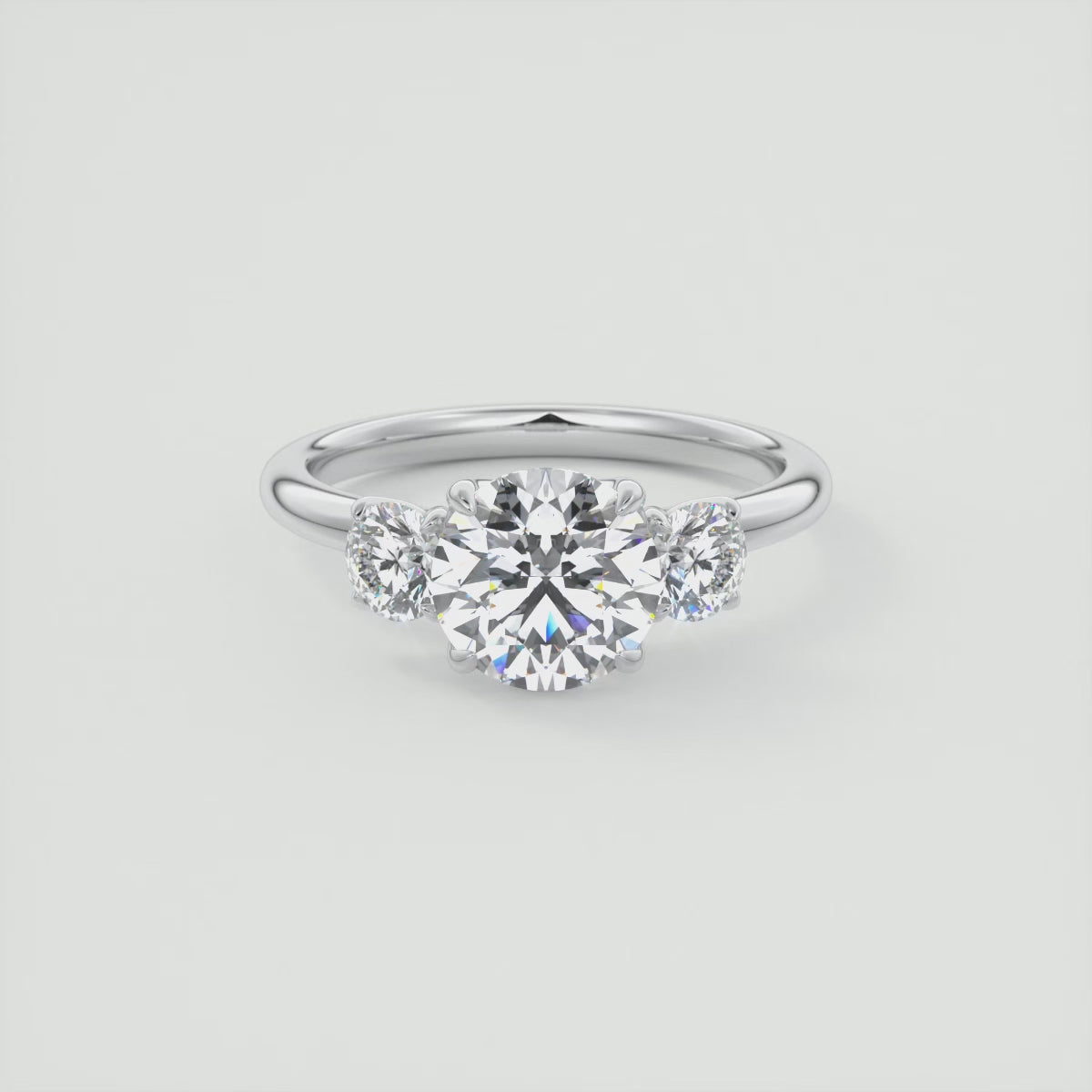 2.00 Ct Round Solitaire Ring Three Stone Ring Engagement Rings