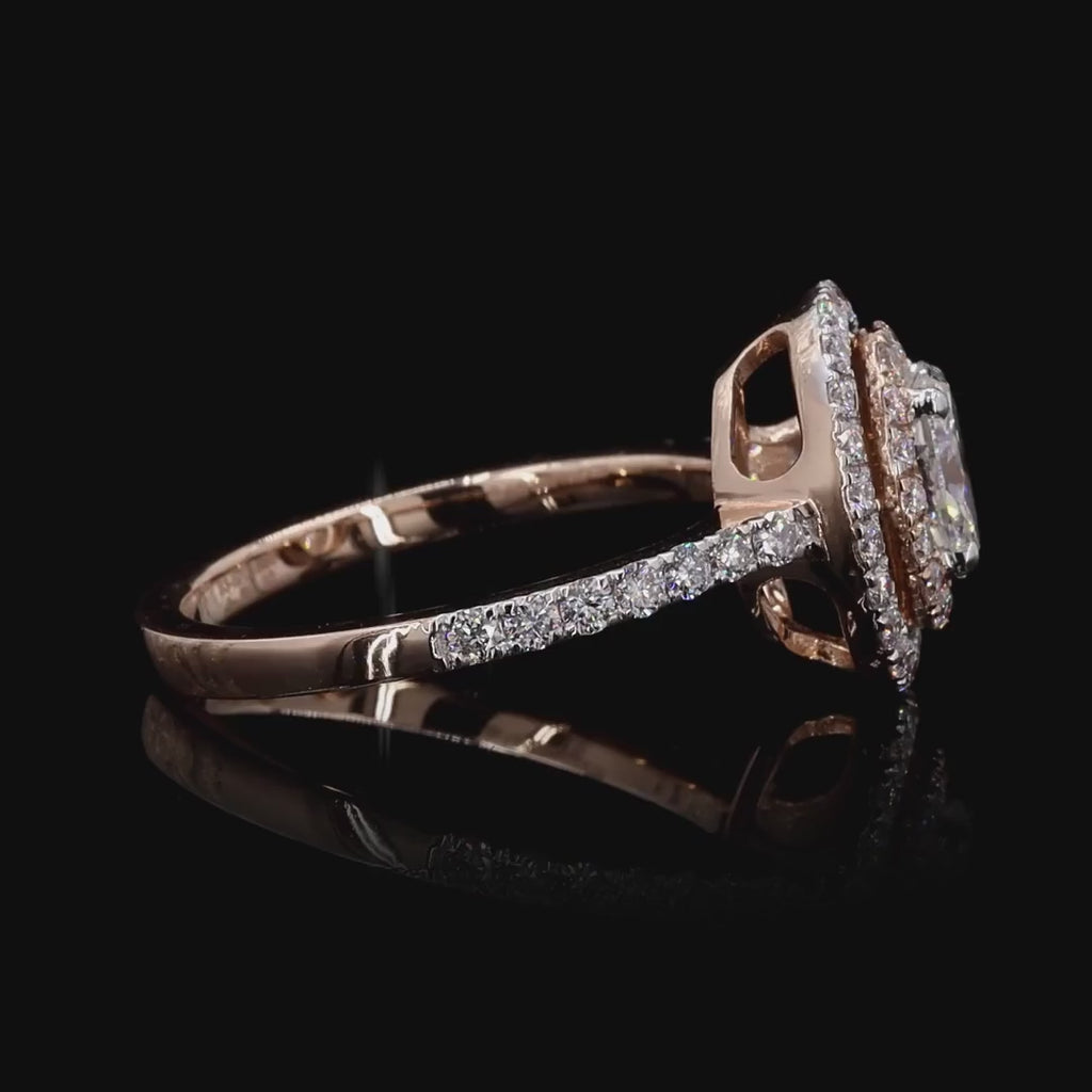 4.28 Ct Oval Diamond Ring: Two Tone Gold Engagement Ring