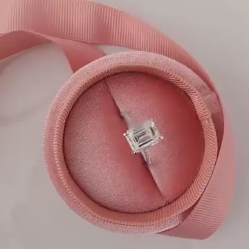 2.75 Ct Elongated Emerald Cut With 14k Solid White Gold Solitaire Ring