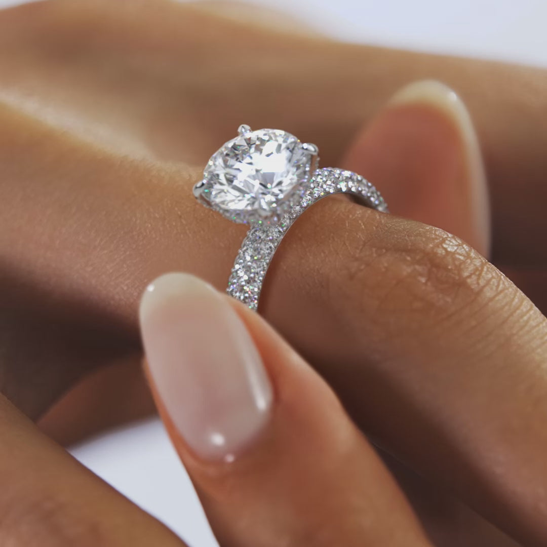 2.80 Ct Round Solitaire Handmade Diamond Sets Engagement Ring