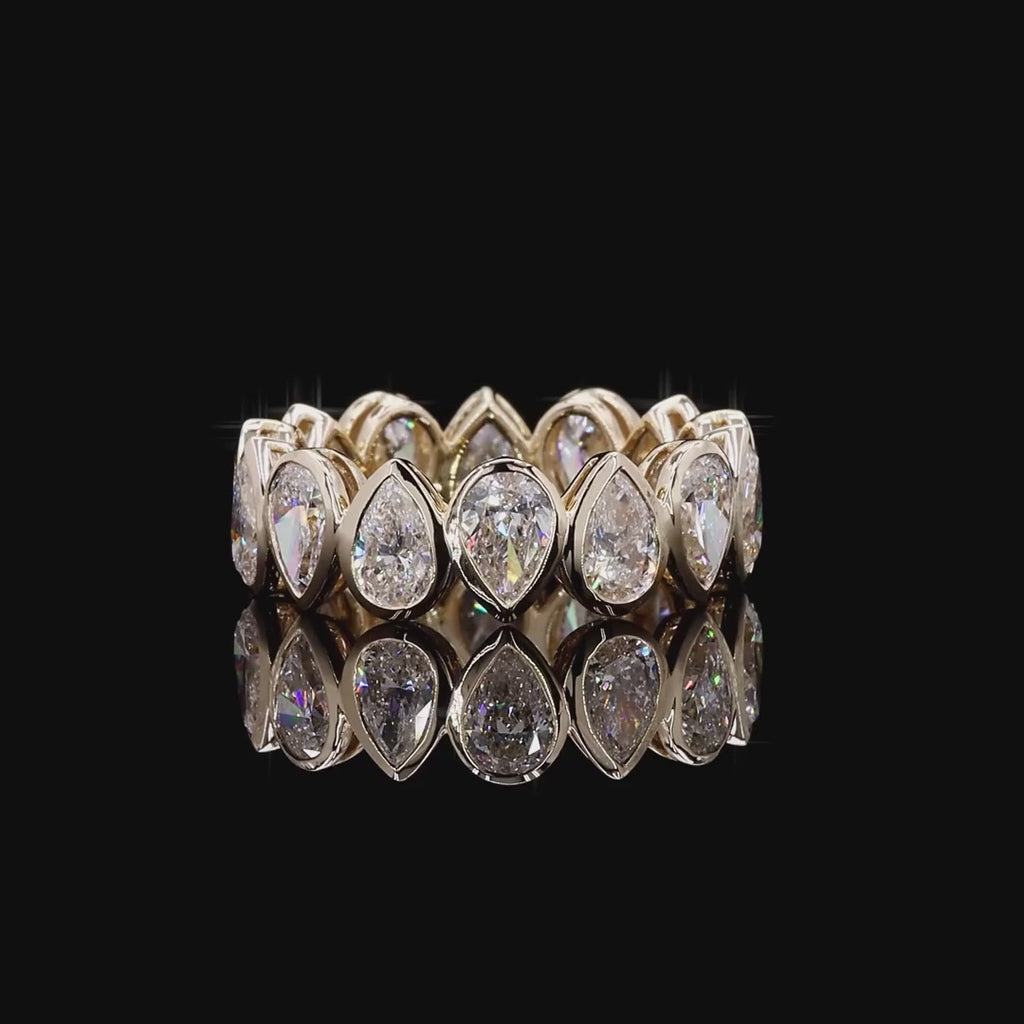 3.56 Ct Pear Cut Eternity Band With Lab Grown Diamond Wedding Ring
