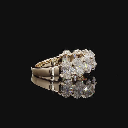 3.22 Ct Oval Lab Diamond Eternity Band - 14K Yellow Gold