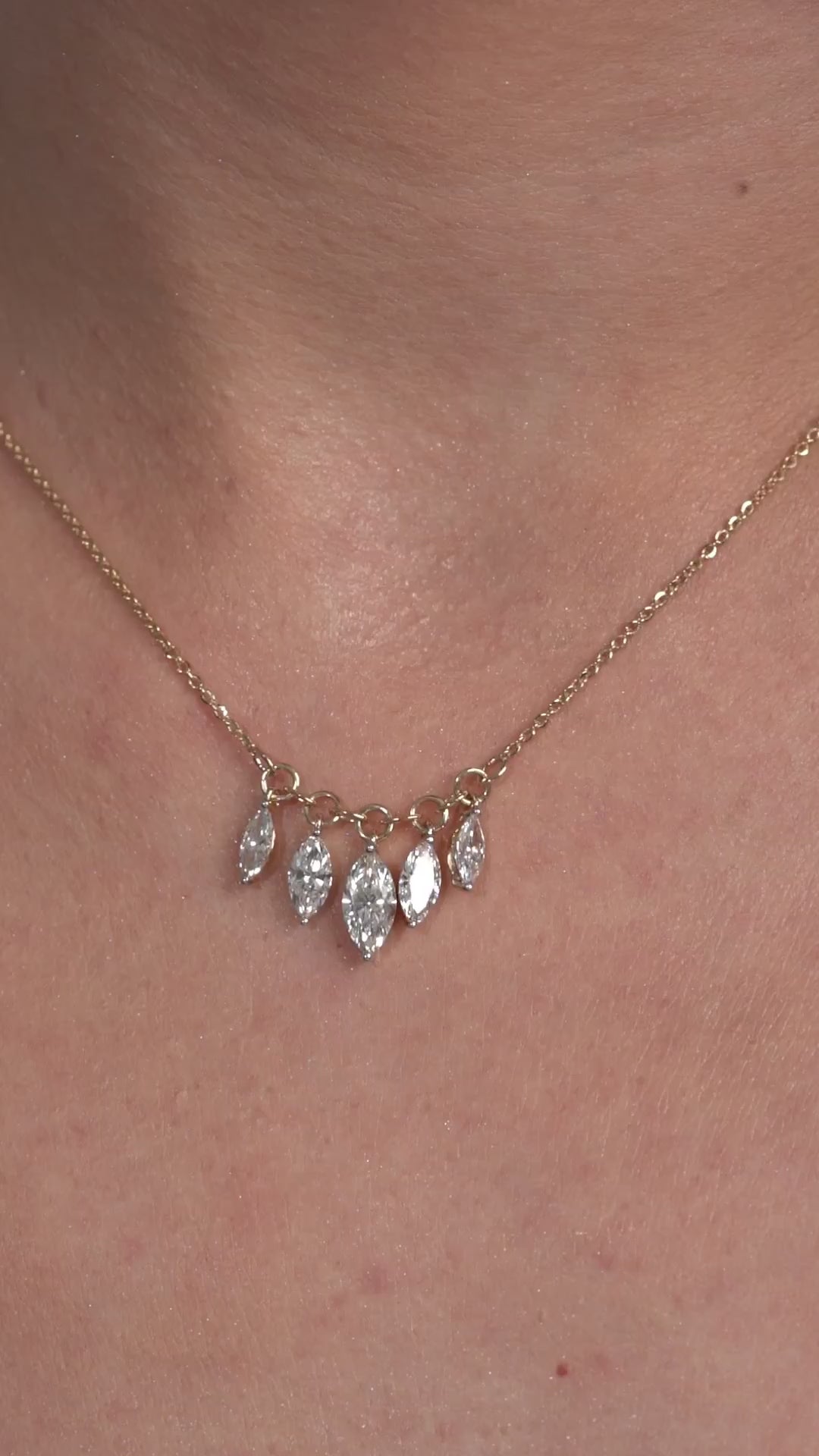 2.44 Carat Marquise Five Stone Stunning Necklace For Women