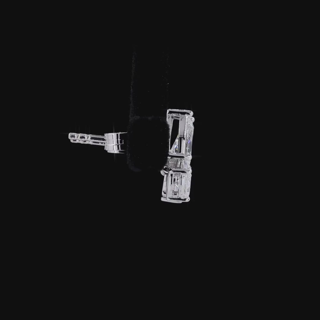 1.82 ct Pear Cut Diamond Fancy Stud Earrings in 14K White Gold