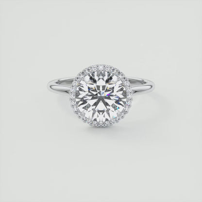 7-8 GM Round Solitaire Classic Rub-Over Engagement Ring