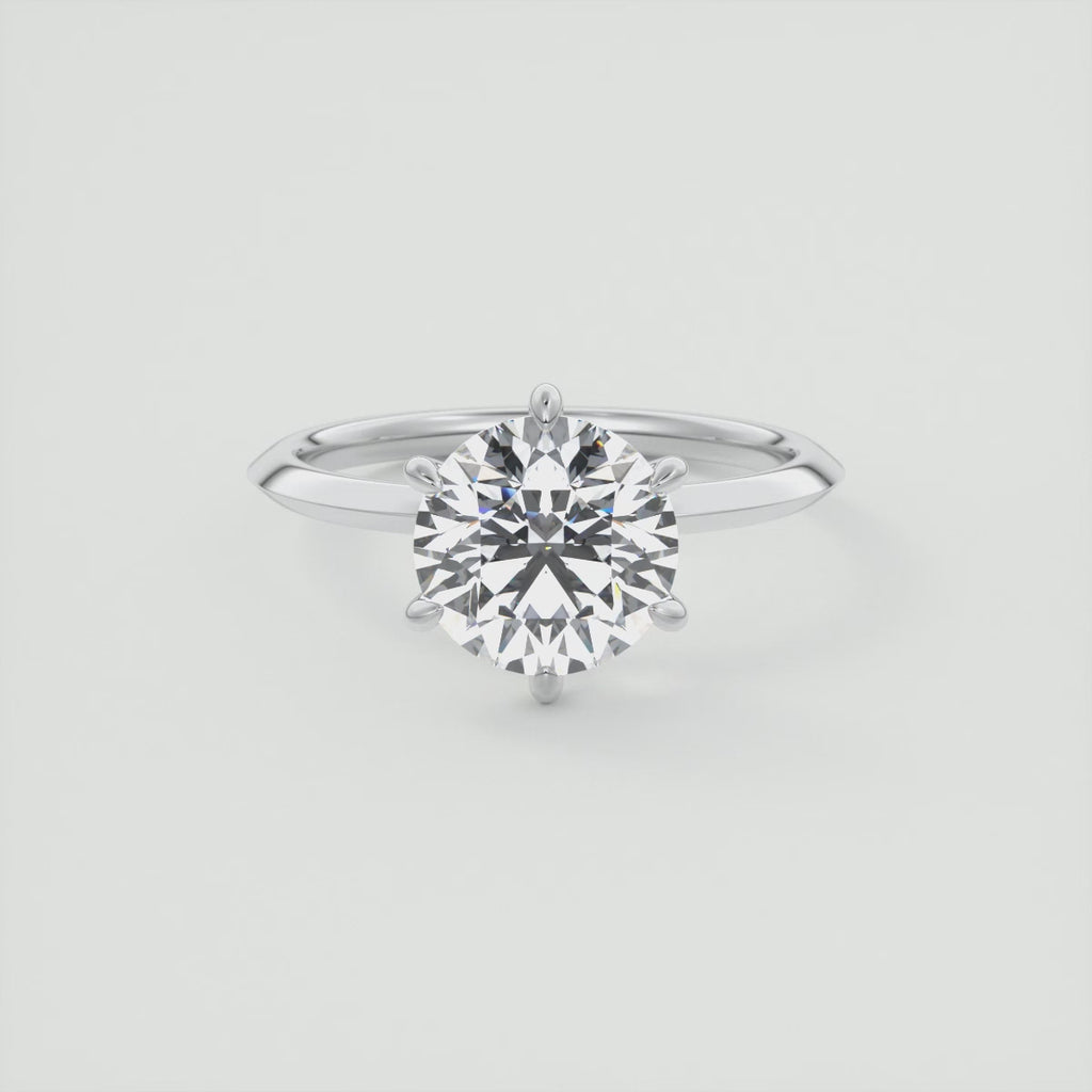 2.00 Ct Round Solitaire Ring, Knife Edge Band Engagement Rings
