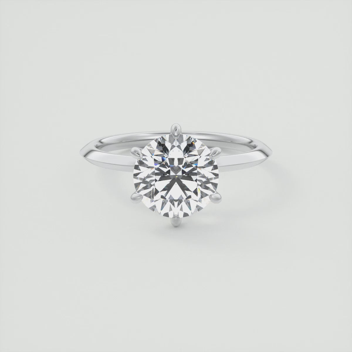 2.00 Ct Round Solitaire Ring, Knife Edge Band Engagement Rings