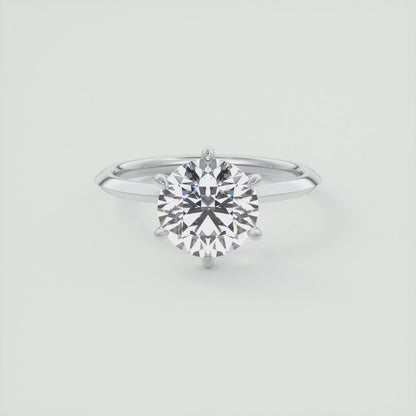 4-5 GM Round Solitaire Ring, Knife Edge Band Engagement Rings