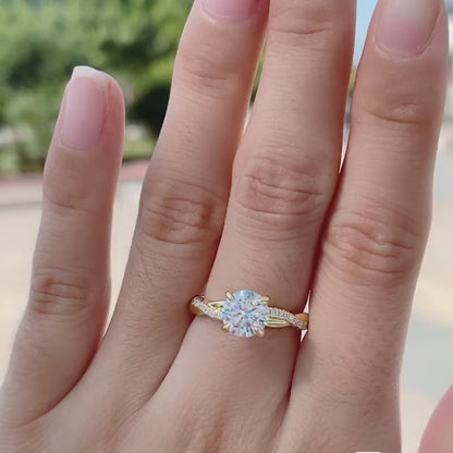 1.50 Ct Round Cut Engagement Ring With Lab-Grown Diamond Wedding Ring