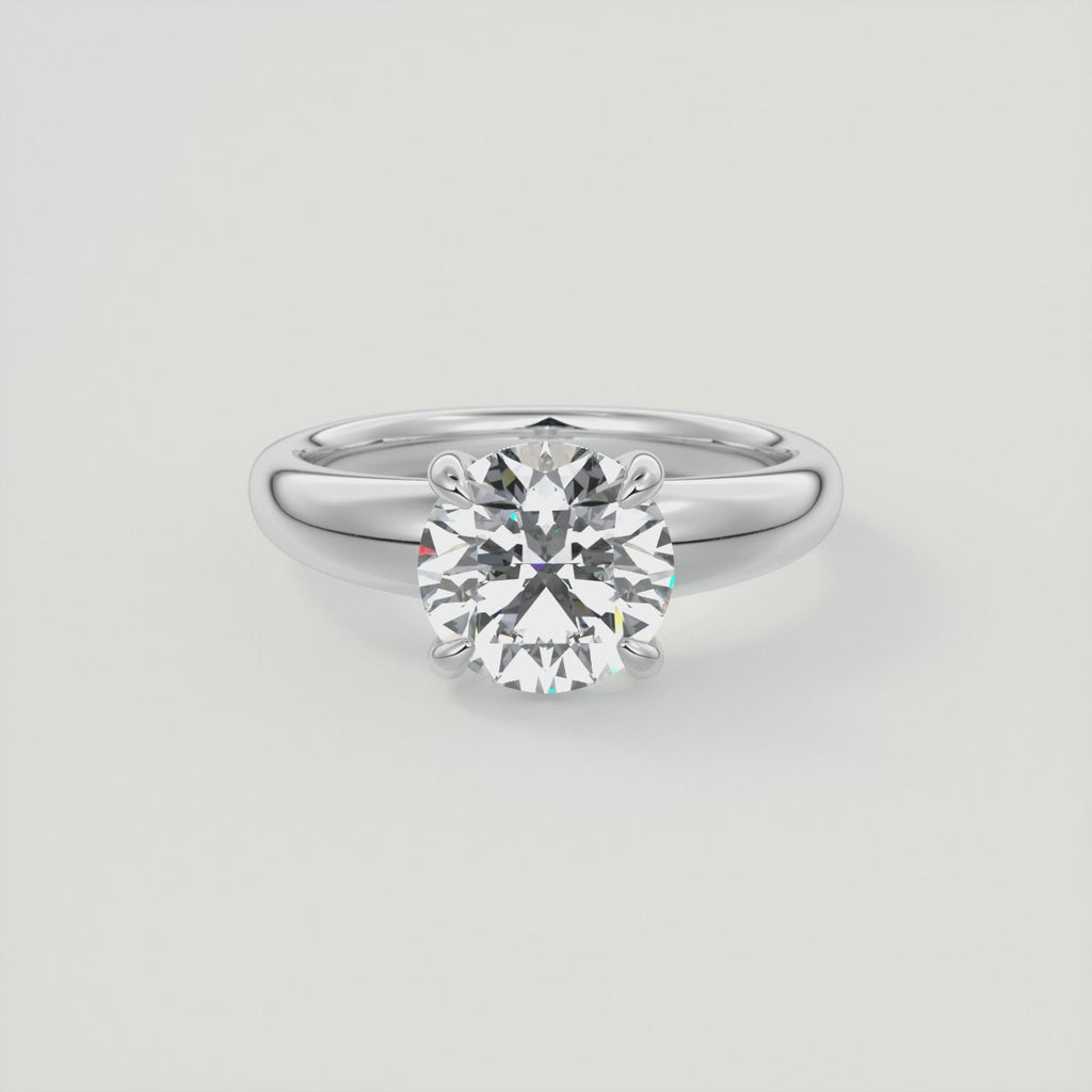 3.50 Ct Basket Set Round Solitaire Engagement Ring