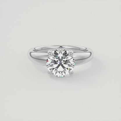 10 GM Basket Set Round Solitaire Engagement Ring