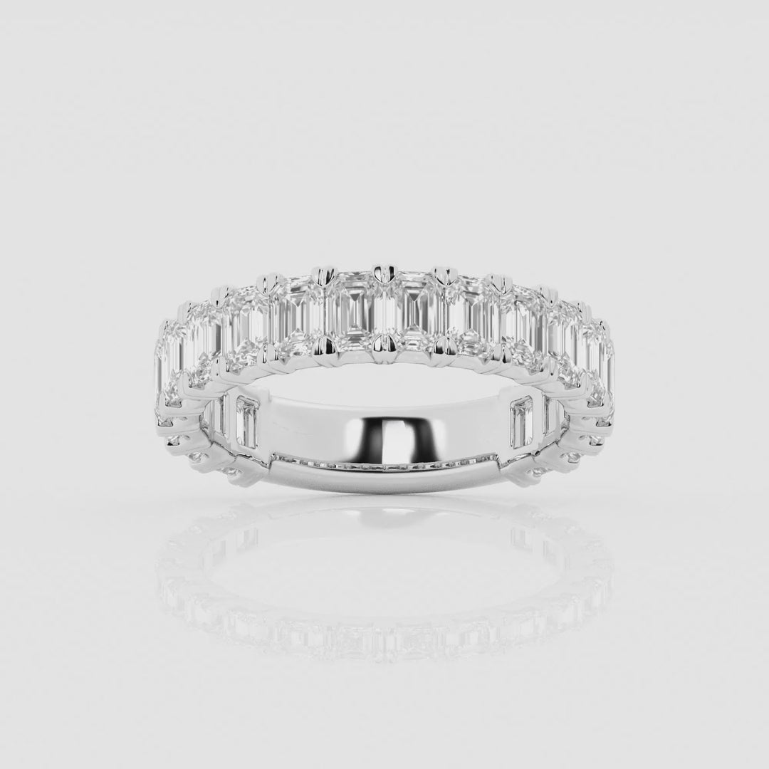 3.00 Ct Emerald Cut Three Quarter Eternity Ring Wedding Ring