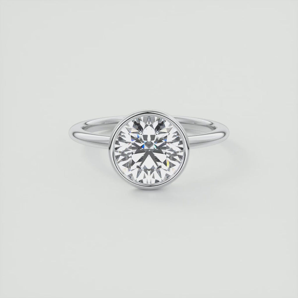 2.00 Ct Round Bezel Set Solitaire Antique Style Art Deco Engagement Ring