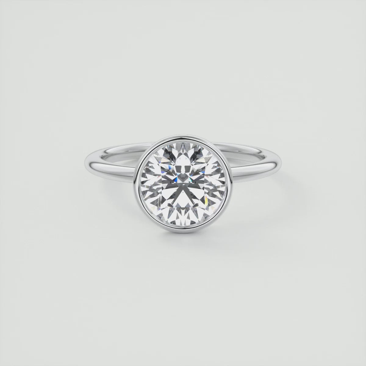 2.00 Ct Round Bezel Set Solitaire Antique Style Art Deco Engagement Ring