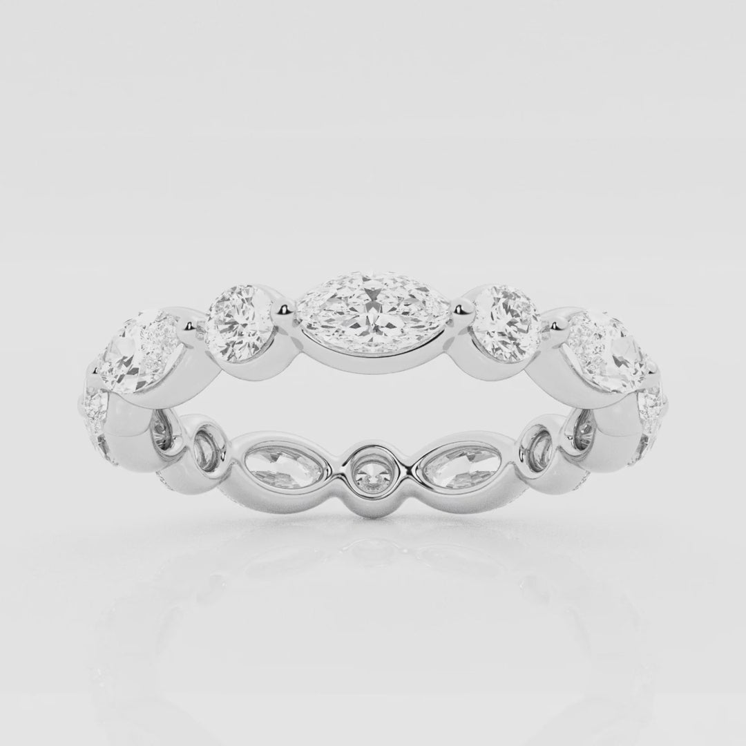 2.00 Ct East/West Eternity Ring Wedding Ring