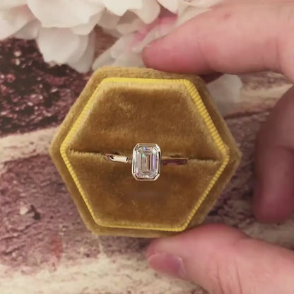 2.00 Ct Emerald Cut Ring With 14K Yellow Gold Engagement Ring