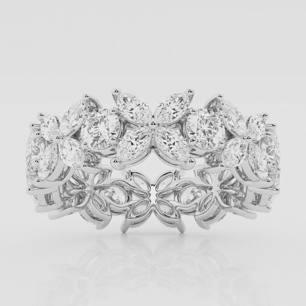 3.00 Ct Flower Bow Eternity Ring Engagement Ring