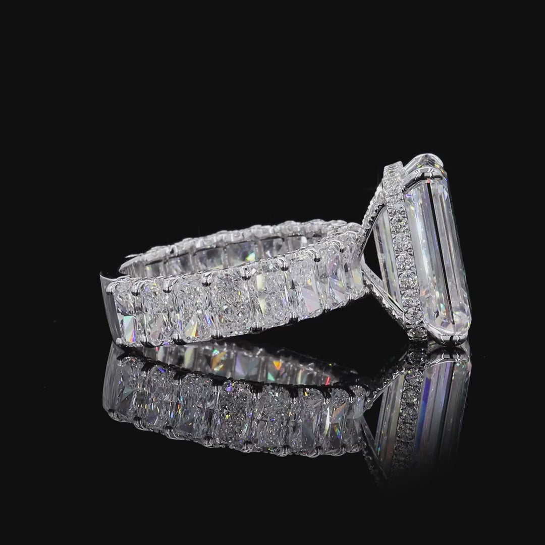 24.41 Ct Emerald Cut Lab Grown Diamond Proposal Ring 
