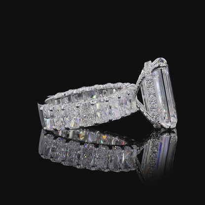 24.41 Ct Emerald Cut Lab Grown Diamond Proposal Ring 