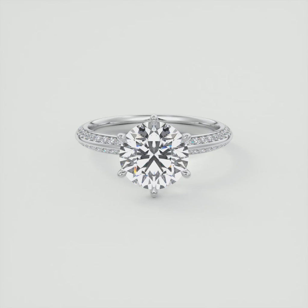 2.00 Ct Round Solitaire Loren Pave Engagement Ring