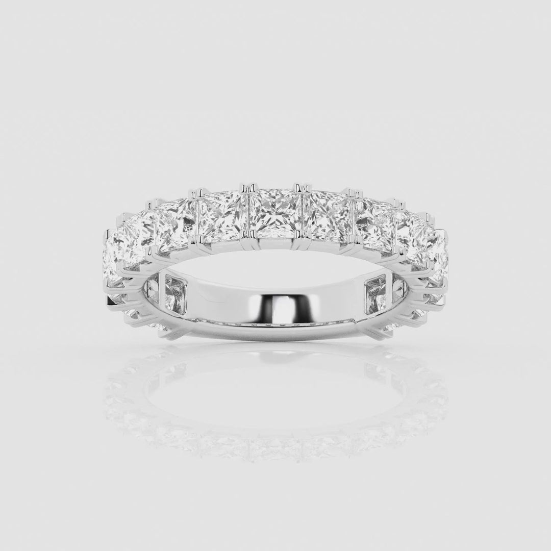 3.00 Ct Princess French Pave Diamond Eternity Ring Wedding Ring