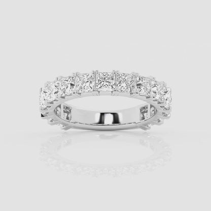 3.00 Ct Princess French Pave Diamond Eternity Ring Engagement Ring