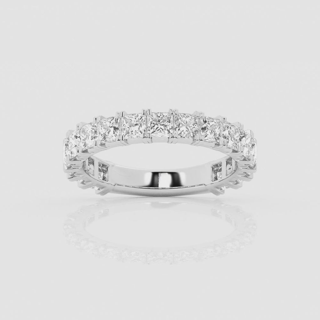 2.00 Ct Princess Diamond Cut Quarter Eternity Ring Wedding Ring