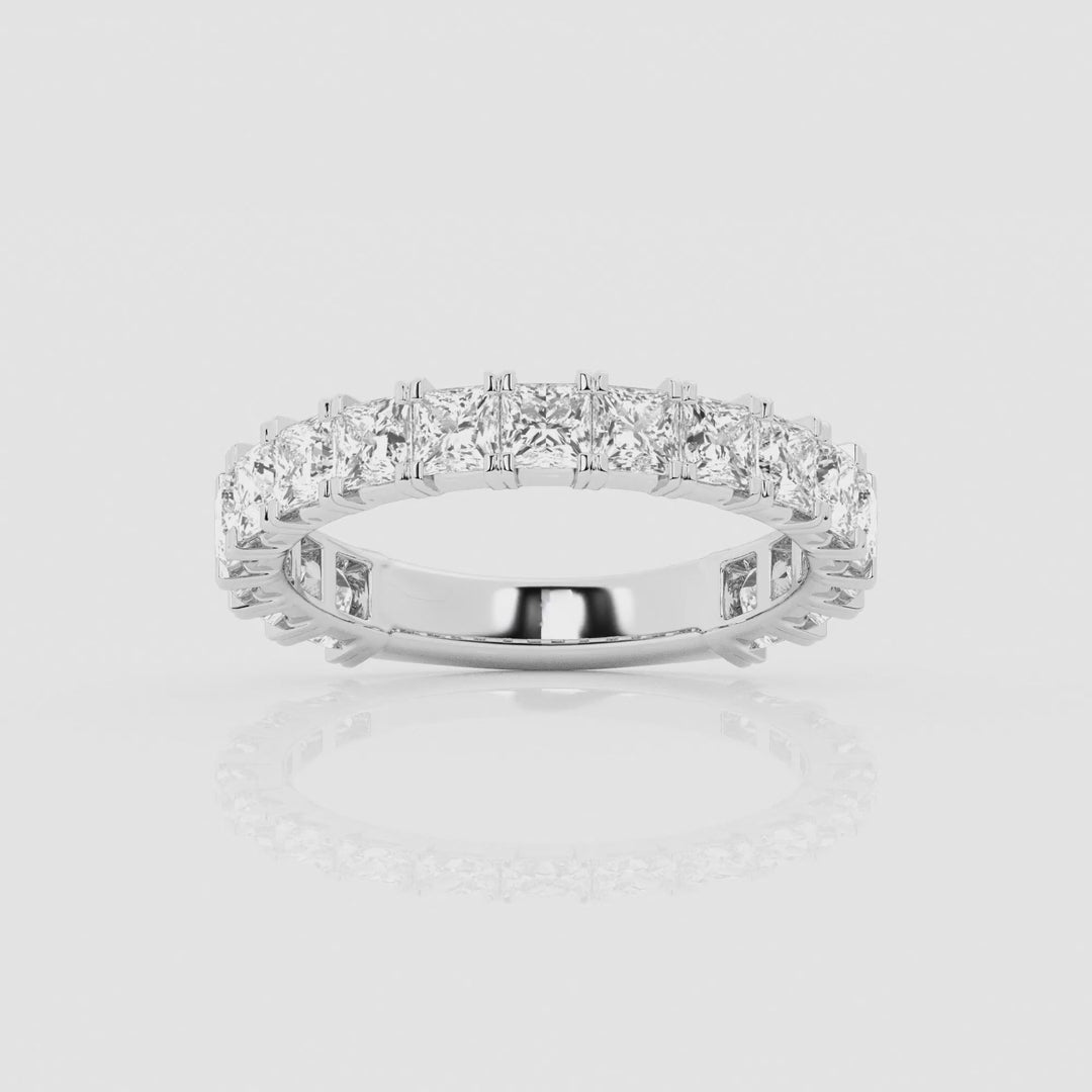 2.00 Ct Princess Diamond Cut Quarter Eternity Ring Wedding Ring
