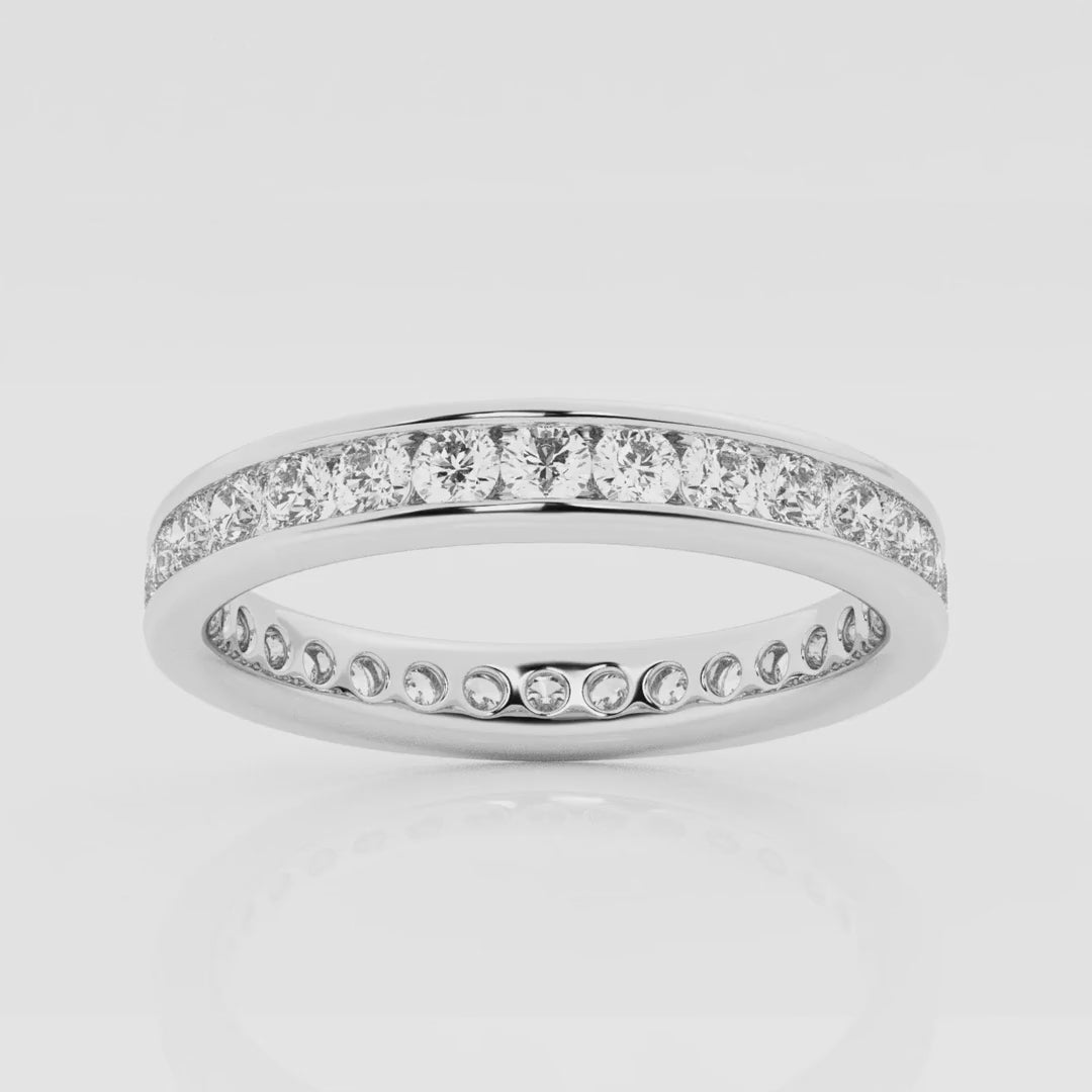 1.00 Ct Round Channel Paved Eternity Wedding Ring