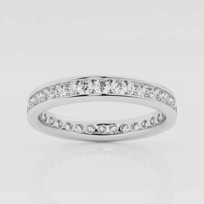 1.00 Ct Round Channel Paved Eternity Engagement Ring