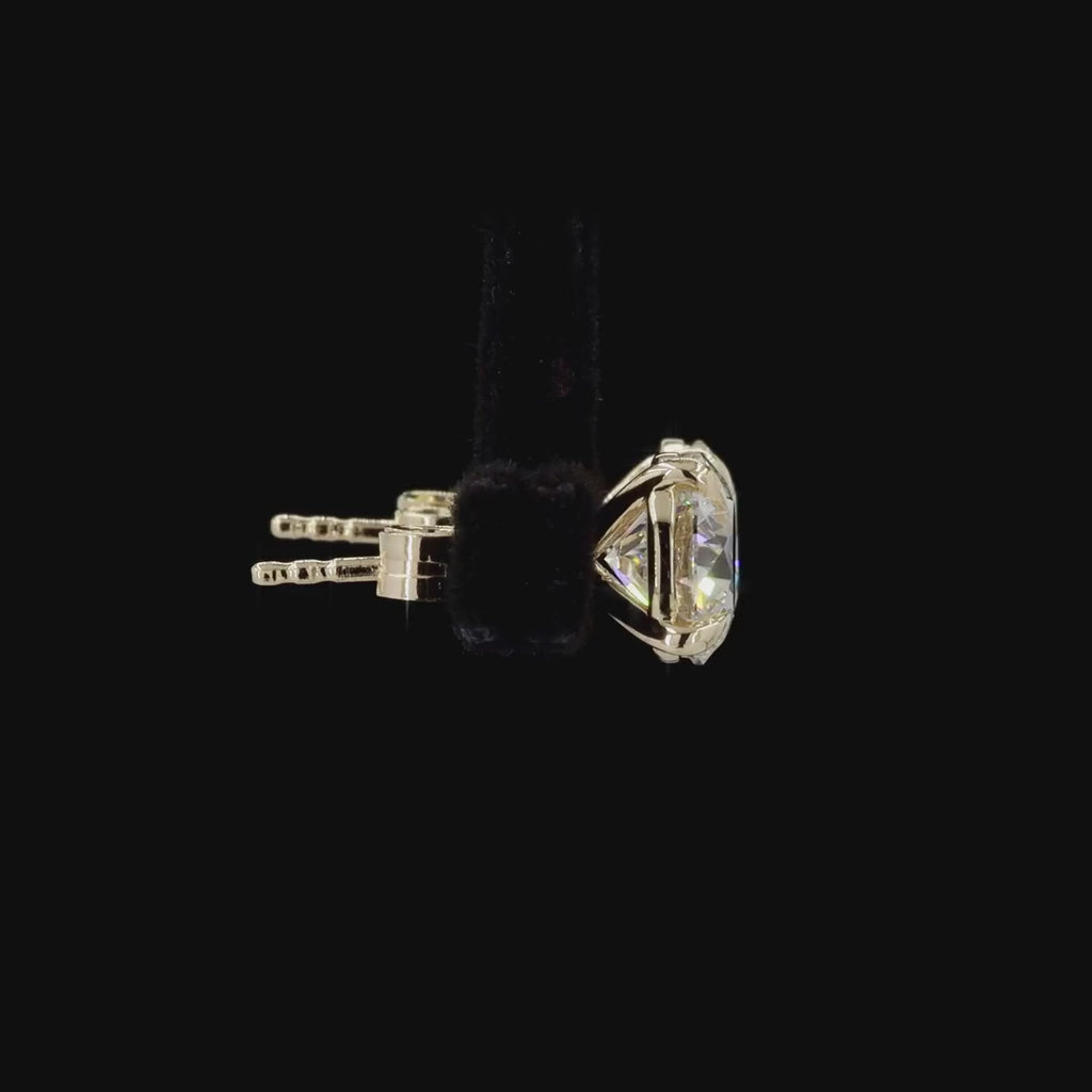 3.03 Ct 4 Prong Martini Earrings 14K Yellow Gold