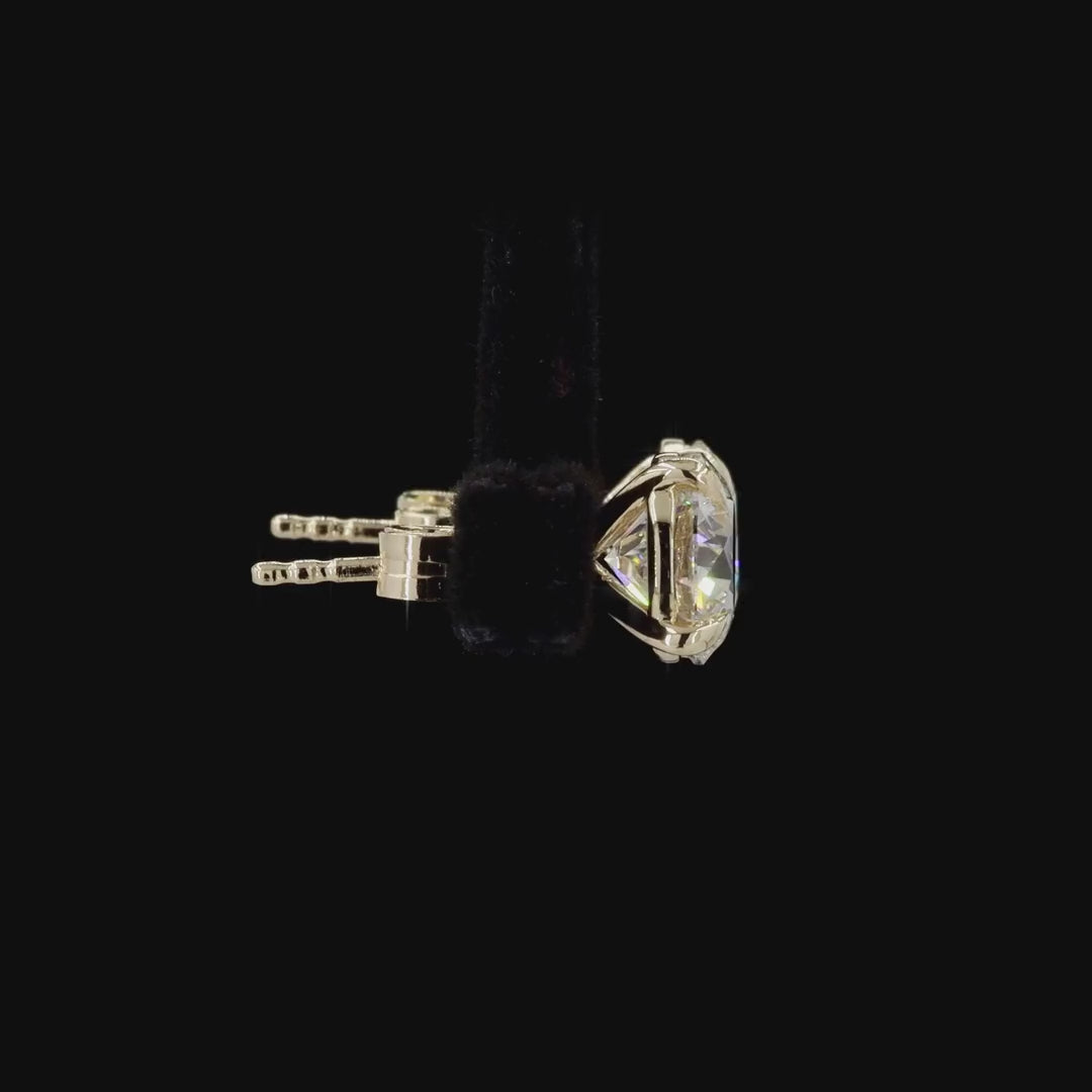 3.03 Ct 4 Prong Martini Earrings 14K Yellow Gold