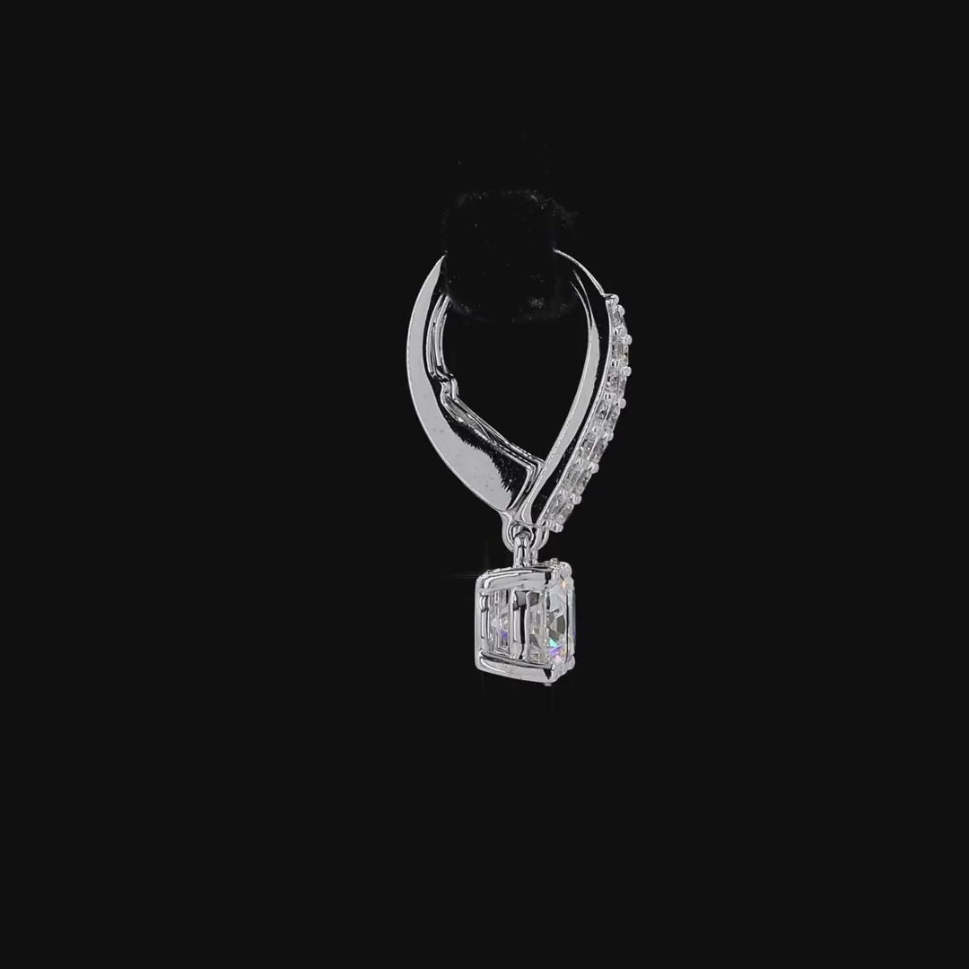 2.33 Ct White Lab-Created Sapphire Hoop Earrings in Sterling Silver