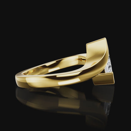 1.35 Cts 14K YELLOW GOLD Princess Shape Special Ring