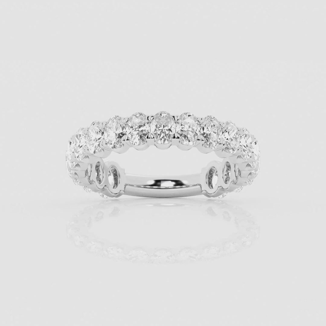 2.00 Ct Oval Diamond Cut Quarter Eternity Ring Wedding Ring