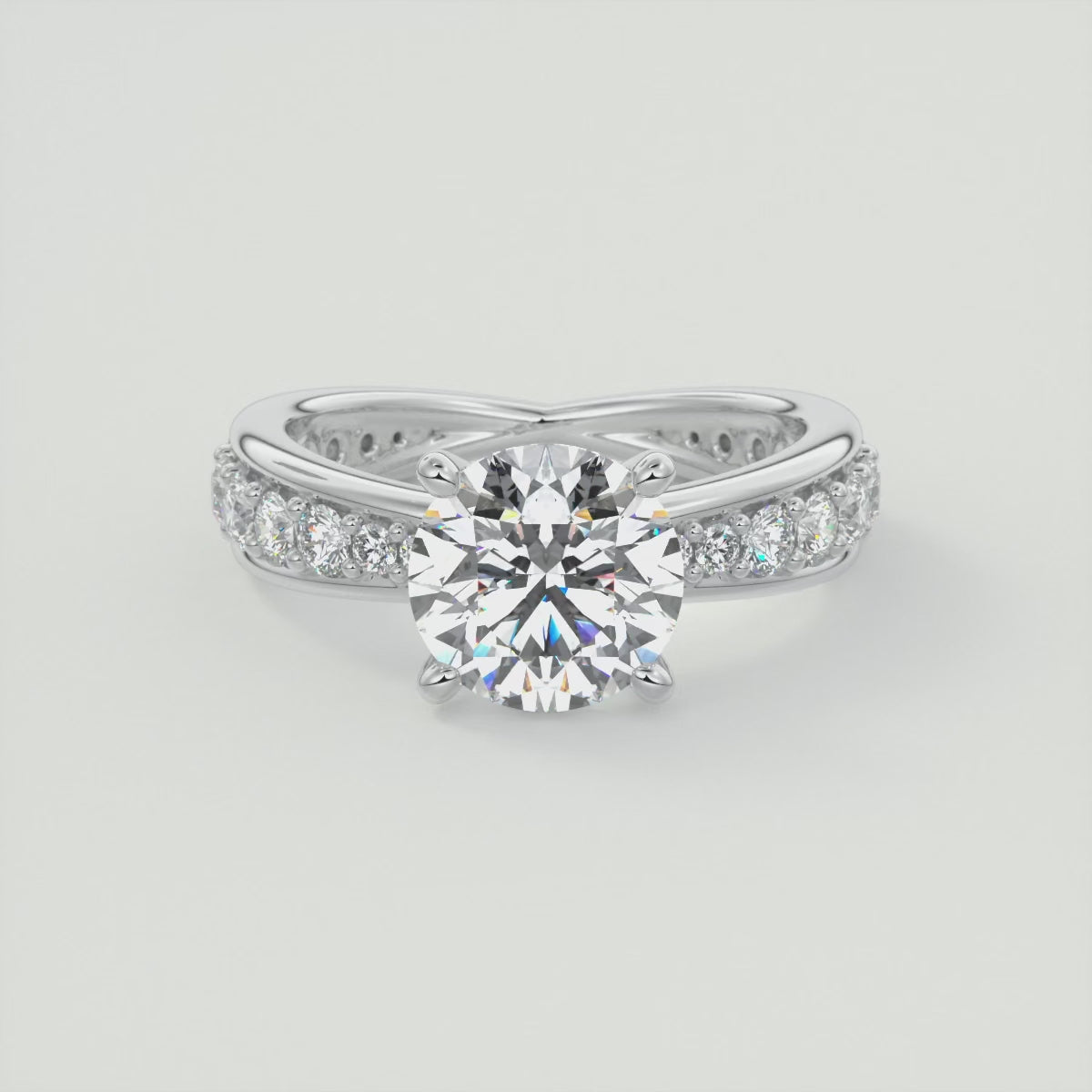 2.80 Ct Round Solitaire Split Shank Engagement Ring