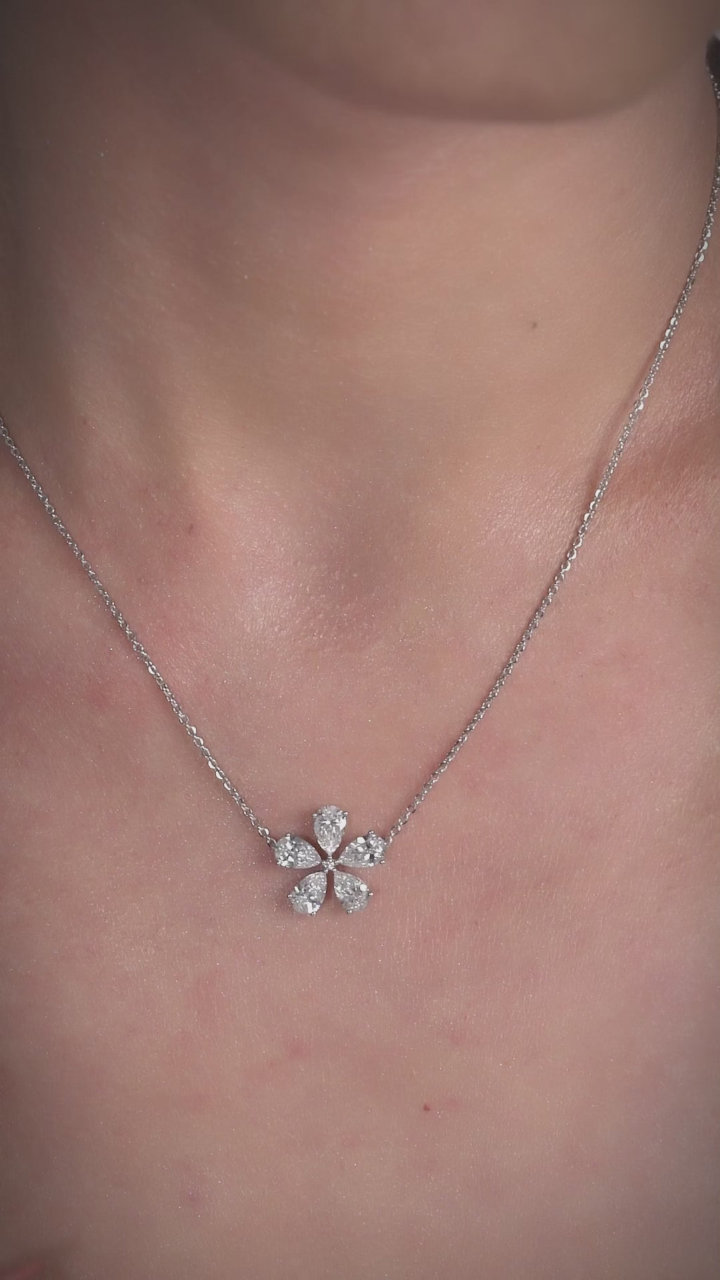 2.66 Ct Petite Pear Shape Floret Pendant For Love | Gift For Her