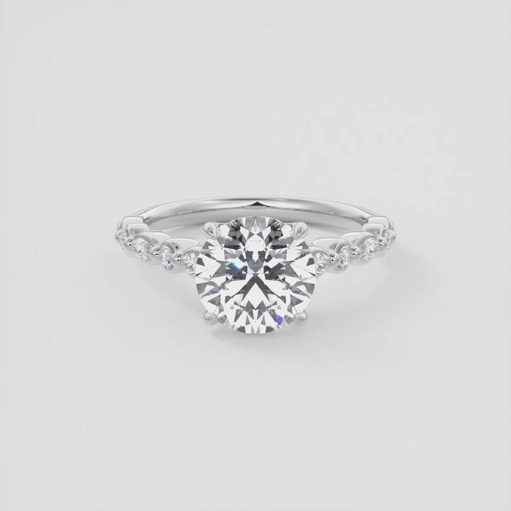 2.00 Ct Center Stone Round Solitaire Half Coverage Engagement Ring